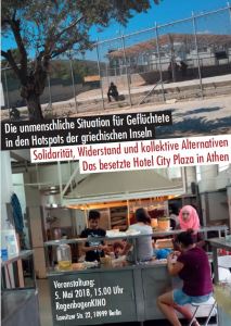 Veranstaltung zur Situation für Geflüchtete in den Hotspots der griechischen Inseln